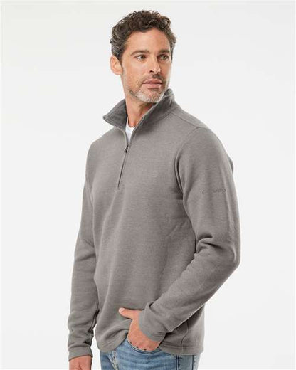 Columbia 212487 Men's Great Hart Mountain™ III Half-Zip Pullover - Boulder Heather - OnModelSide