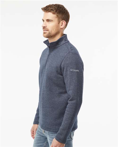 Columbia 212487 Men's Great Hart Mountain™ III Half-Zip Pullover - Collegiate Navy - OnModelSide
