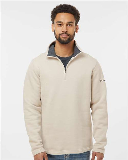 Columbia 212487 Men's Great Hart Mountain™ III Half-Zip Pullover - Dark Stone Heather - OnModelFront