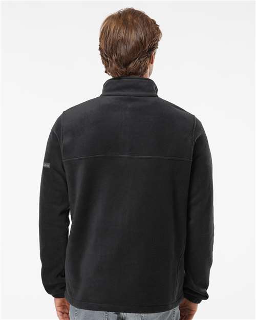 Columbia 212486 Men's Steens Mountain™ Fleece Half-Zip Pullover - Black - OnModelBack