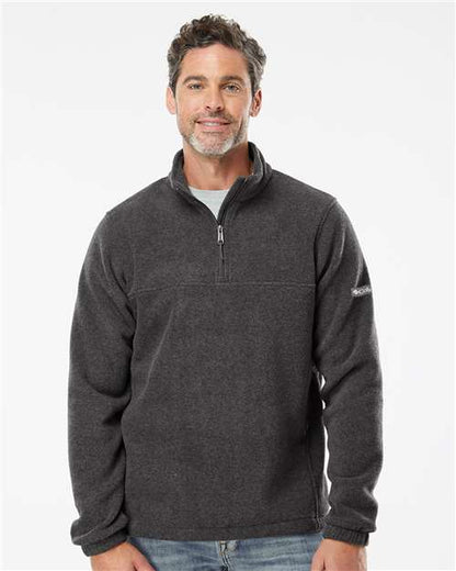 Columbia 212486 Men's Steens Mountain™ Fleece Half-Zip Pullover - Charcoal Heather - OnModelFront