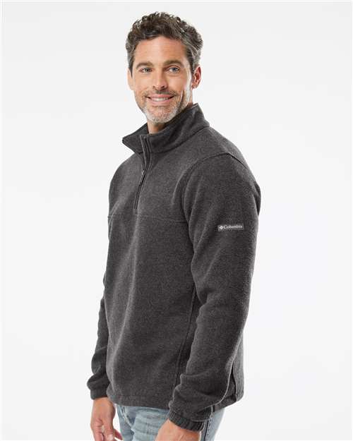 Columbia 212486 Men's Steens Mountain™ Fleece Half-Zip Pullover - Charcoal Heather - OnModelSide