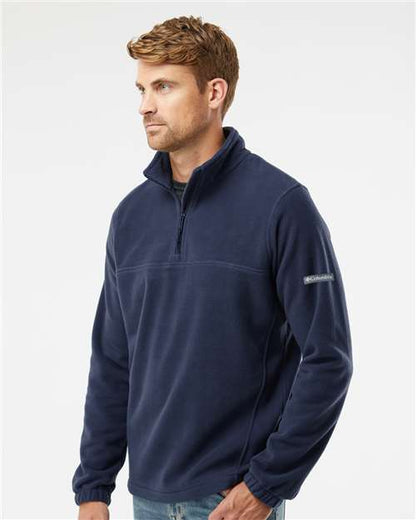 Columbia 212486 Men's Steens Mountain™ Fleece Half-Zip Pullover - Collegiate Navy - OnModelSide