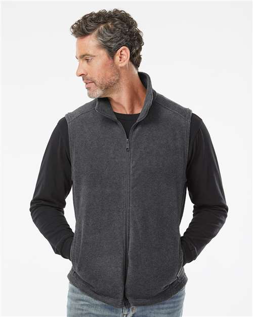 Columbia 212488 Men's Steens Mountain™ Vest - Charcoal Heather - OnModelFront