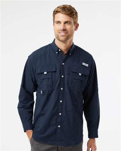 Columbia 212463 Men's PFG Bahama™ II Shirt - Collegiate Navy - OnModelFront