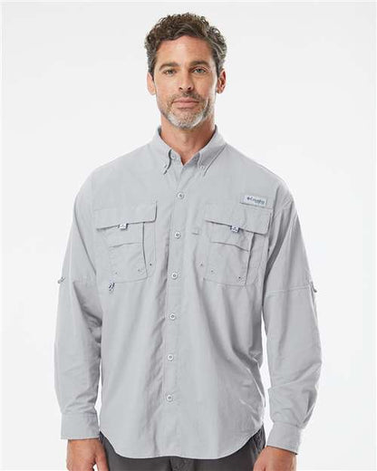 Columbia 212463 Men's PFG Bahama™ II Shirt - Cool Grey - OnModelFront