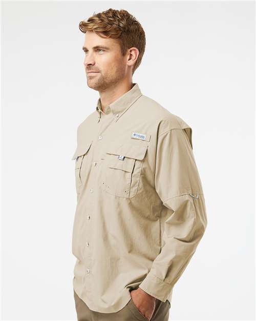 Columbia 212463 Men's PFG Bahama™ II Shirt - Fossil - OnModelSide