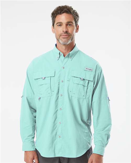 Columbia 212463 Men's PFG Bahama™ II Shirt - Gulf Stream - OnModelFront