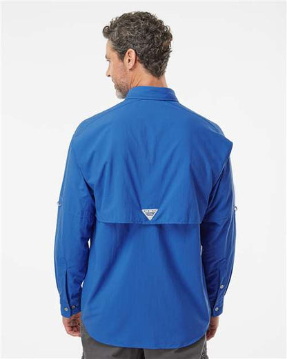 Columbia 212463 Men's PFG Bahama™ II Shirt - Vivid Blue - OnModelBack