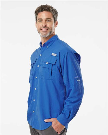 Columbia 212463 Men's PFG Bahama™ II Shirt - Vivid Blue - OnModelSide