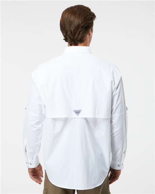 Columbia 212463 Men's PFG Bahama™ II Shirt - White - OnModelBack