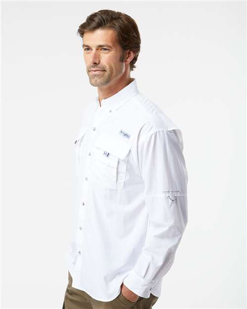 Columbia 212463 Men's PFG Bahama™ II Shirt - White - OnModelSide