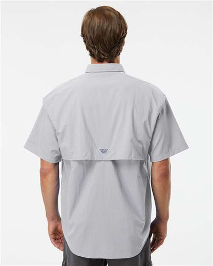 Columbia 212464 Men's PFG Bahama™ II Short Sleeve Shirt - Cool Grey - OnModelBack