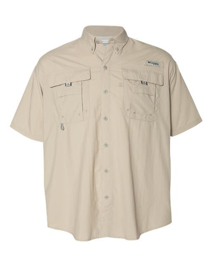 Columbia 212464 Men's PFG Bahama™ II Short Sleeve Shirt - Fossil - Front