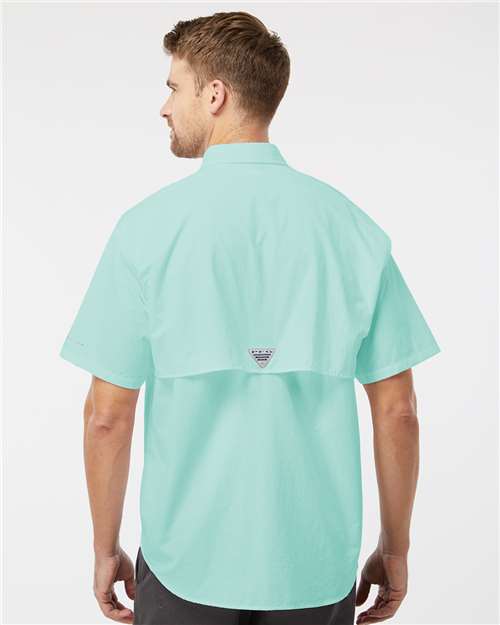 Columbia 212464 Men's PFG Bahama™ II Short Sleeve Shirt - Gulf Stream - OnModelBack