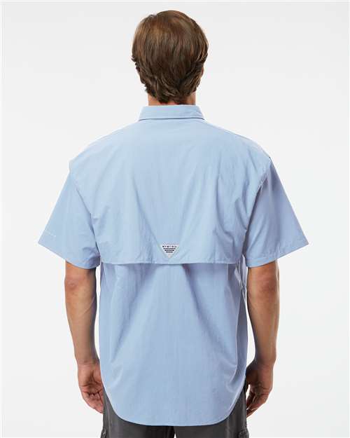 Columbia 212464 Men's PFG Bahama™ II Short Sleeve Shirt - Sail - OnModelBack