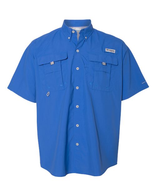 Columbia 212464 Men's PFG Bahama™ II Short Sleeve Shirt - Vivid Blue - Front