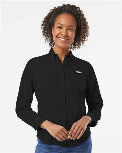 Columbia 212465 Women's PFG Tamiami™ II Shirt - Black - OnModelFront