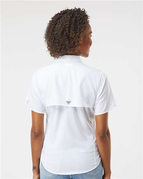 Columbia 212466 Women's PFG Tamiami™ II Short Sleeve Shirt - White - OnModelBack