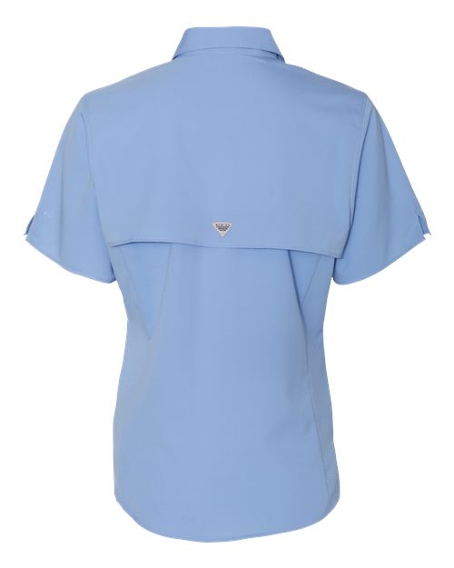 Columbia 212466 Women's PFG Tamiami™ II Short Sleeve Shirt - White Cap Blue - Back