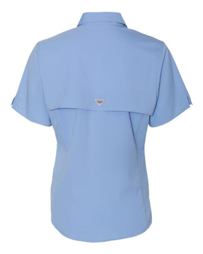 Columbia 212466 Women's PFG Tamiami™ II Short Sleeve Shirt - White Cap Blue - Back