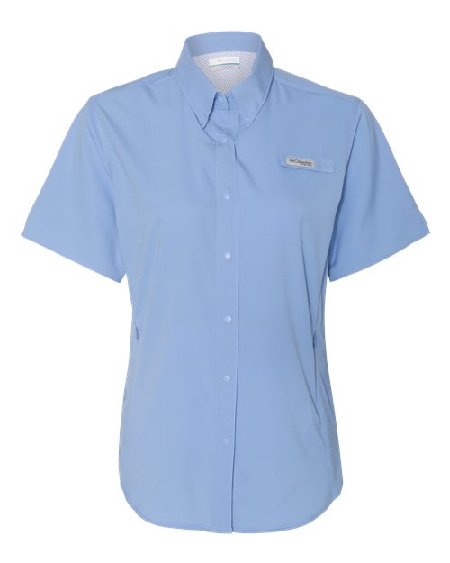 Columbia 212466 Women's PFG Tamiami™ II Short Sleeve Shirt - White Cap Blue - Front