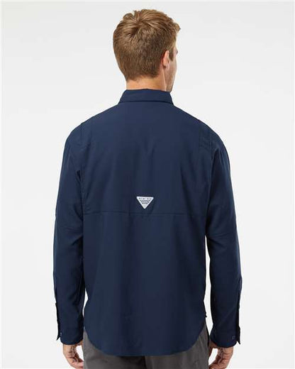 Columbia 212467 Men's PFG Tamiami™ II Shirt - Collegiate Navy - OnModelBack