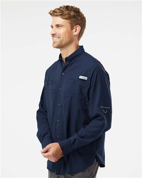 Columbia 212467 Men's PFG Tamiami™ II Shirt - Collegiate Navy - OnModelSide