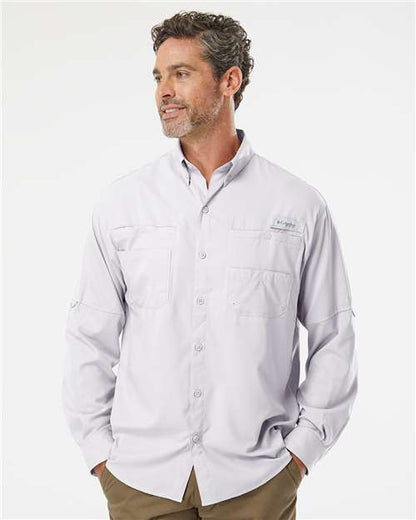 Columbia 212467 Men's PFG Tamiami™ II Shirt - Cool Grey - OnModelFront