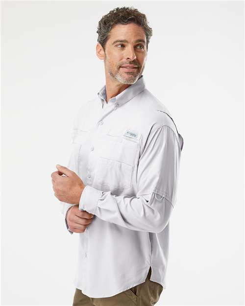 Columbia 212467 Men's PFG Tamiami™ II Shirt - Cool Grey - OnModelSide