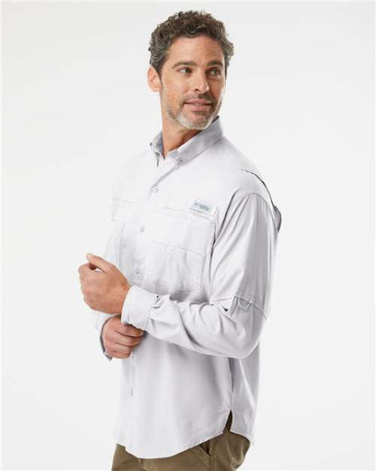 Columbia 212467 Men's PFG Tamiami™ II Shirt - Cool Grey - OnModelSide
