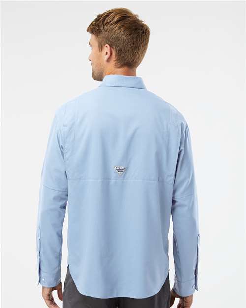 Columbia 212467 Men's PFG Tamiami™ II Shirt - Sail - OnModelBack