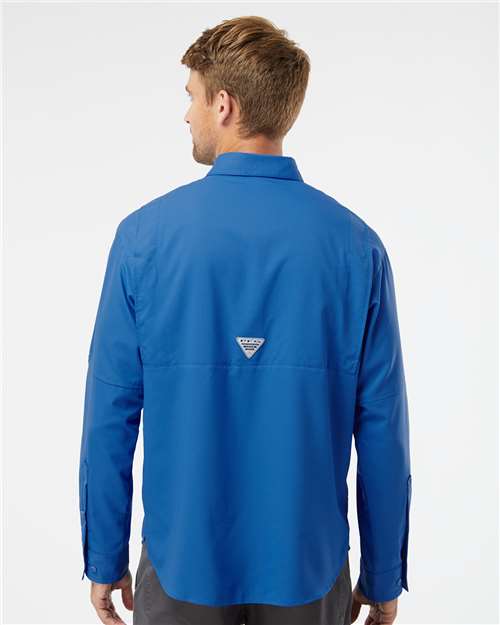 Columbia 212467 Men's PFG Tamiami™ II Shirt - Vivid Blue - OnModelBack