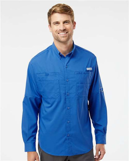Columbia 212467 Men's PFG Tamiami™ II Shirt - Vivid Blue - OnModelFront