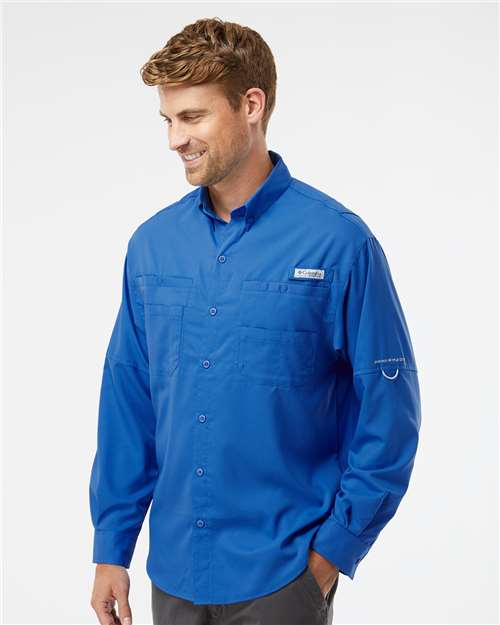 Columbia 212467 Men's PFG Tamiami™ II Shirt - Vivid Blue - OnModelSide