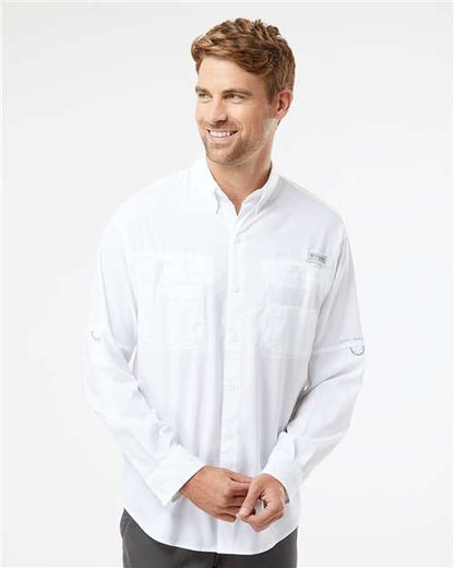 Columbia 212467 Men's PFG Tamiami™ II Shirt - White - OnModelFront