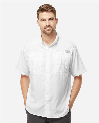 Columbia 212468 Men's PFG Tamiami™ II Short Sleeve Shirt - White - OnModelFront
