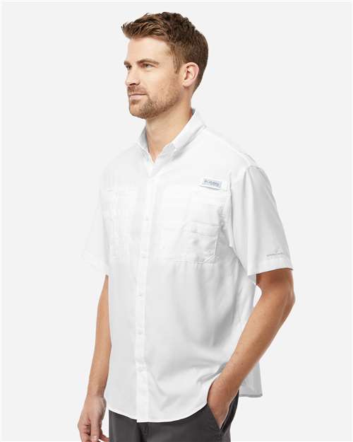 Columbia 212468 Men's PFG Tamiami™ II Short Sleeve Shirt - White - OnModelSide