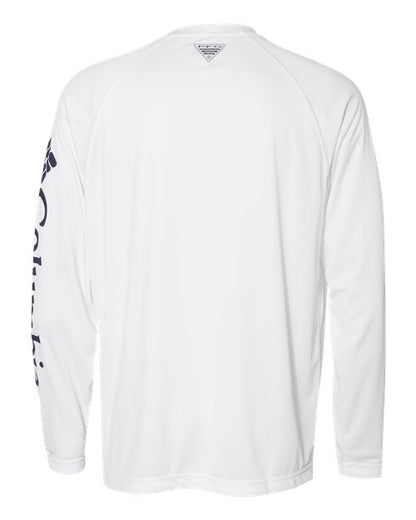 Columbia 212472 Men's PFG Terminal Tackle™ Long Sleeve T-Shirt - White/ Nightshade - Back