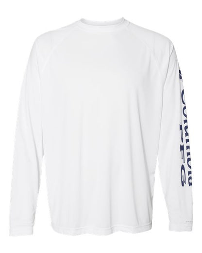 Columbia 212472 Men's PFG Terminal Tackle™ Long Sleeve T-Shirt - White/ Nightshade - Front