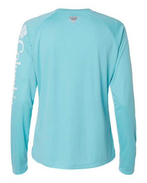 Columbia 212485 Women's PFG Tidal Tee™ II Long Sleeve - Clear Blue/ White - Back