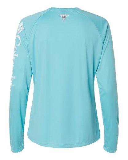 Columbia 212485 Women's PFG Tidal Tee™ II Long Sleeve - Clear Blue/ White - Back