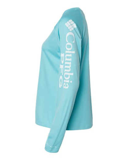 Columbia 212485 Women's PFG Tidal Tee™ II Long Sleeve - Clear Blue/ White - DirectSide