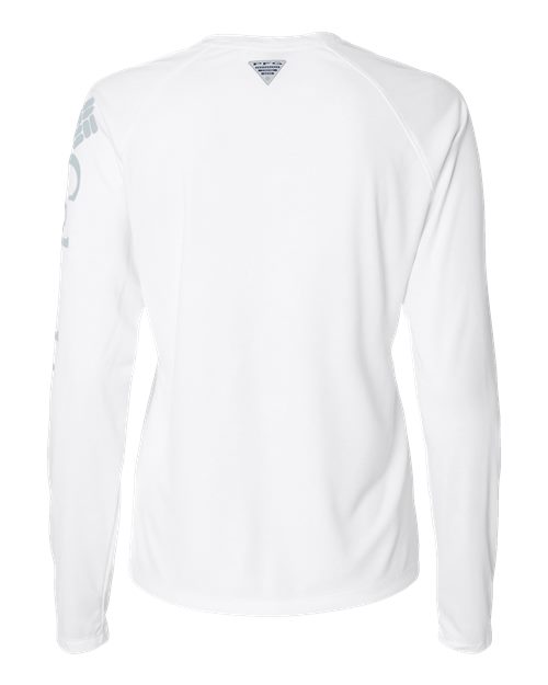 Columbia 212485 Women's PFG Tidal Tee™ II Long Sleeve - White/ Cirrus Grey - Back