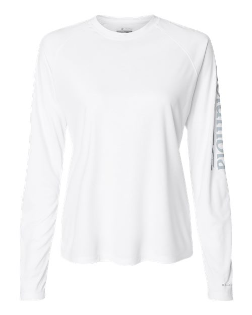 Columbia 212485 Women's PFG Tidal Tee™ II Long Sleeve - White/ Cirrus Grey - Front
