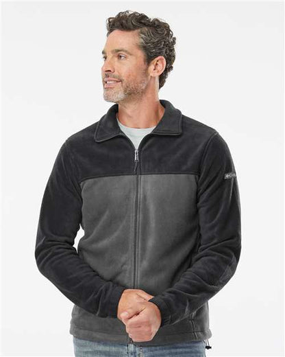 Columbia 212478 Men's Steens Mountain™ Full Zip 2.0 Jacket - Black/ Grill - OnModelFront