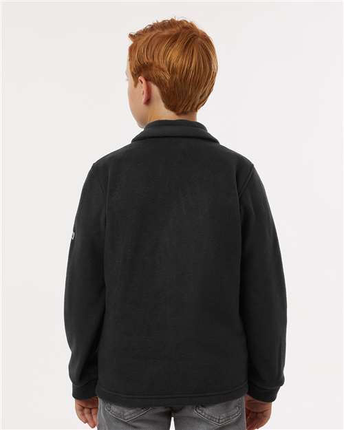 Columbia 212479 Youth Steens Mountain™ II Fleece Full-Zip Jacket - Black - OnModelBack