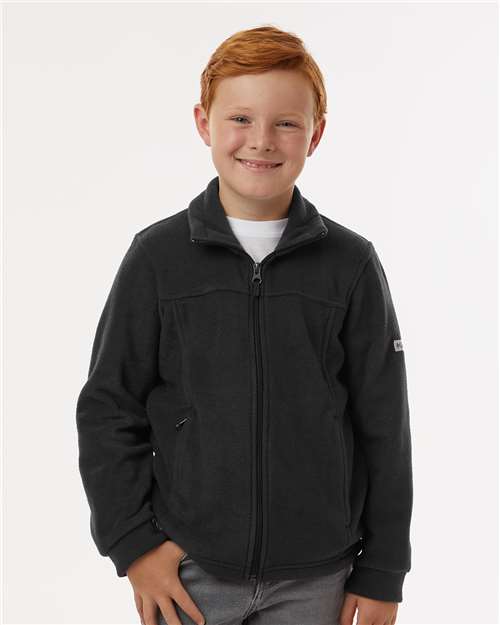 Columbia 212479 Youth Steens Mountain™ II Fleece Full-Zip Jacket - Black - OnModelFront