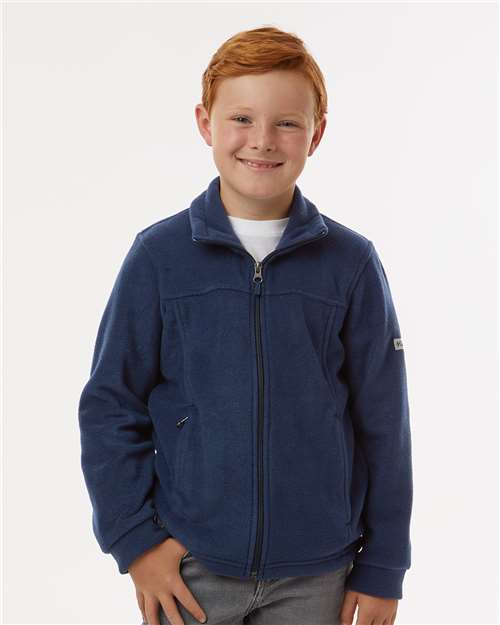 Columbia 212479 Youth Steens Mountain™ II Fleece Full-Zip Jacket - Collegiate Navy - OnModelFront