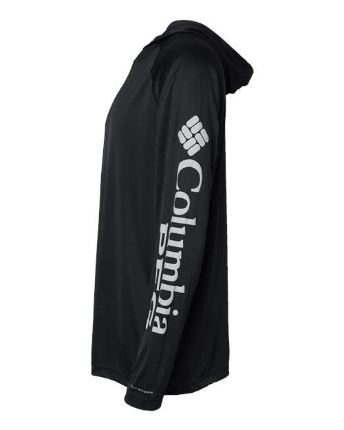 Columbia 212482 Men's PFG Terminal Tackle™ Hooded Long Sleeve T-Shirt - Black/ Cool Grey - DirectSide